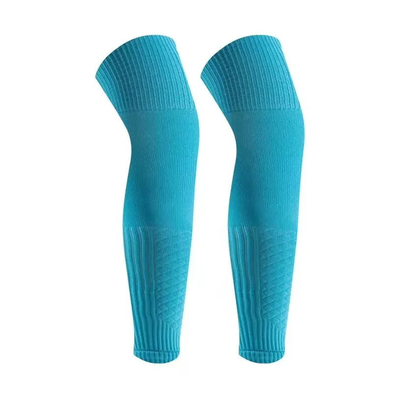 Football protective socks over knees, men's basketball pressure leg covers, knitted breathable, non-foot pressure fixed socks