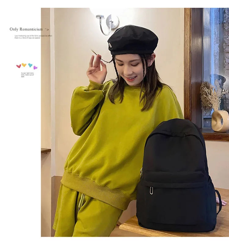 Fashion Canvas Backpack for Women Anti-theft School Shoulder Bag for Teenage Girls New Style Female School Backpack