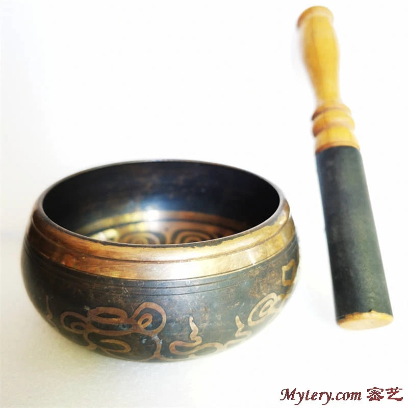 Yoga Healing Meditation Musical Instruments Tibetan Singing Bowl Five Buddhas Brass 10cm 14cm 17cm