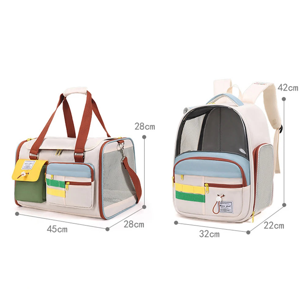Portable Outdoor Pet Cats Dogs Backpack Carying Bag Comfortable Breathable Large Capacity Shoulder Handbag for Pet Products