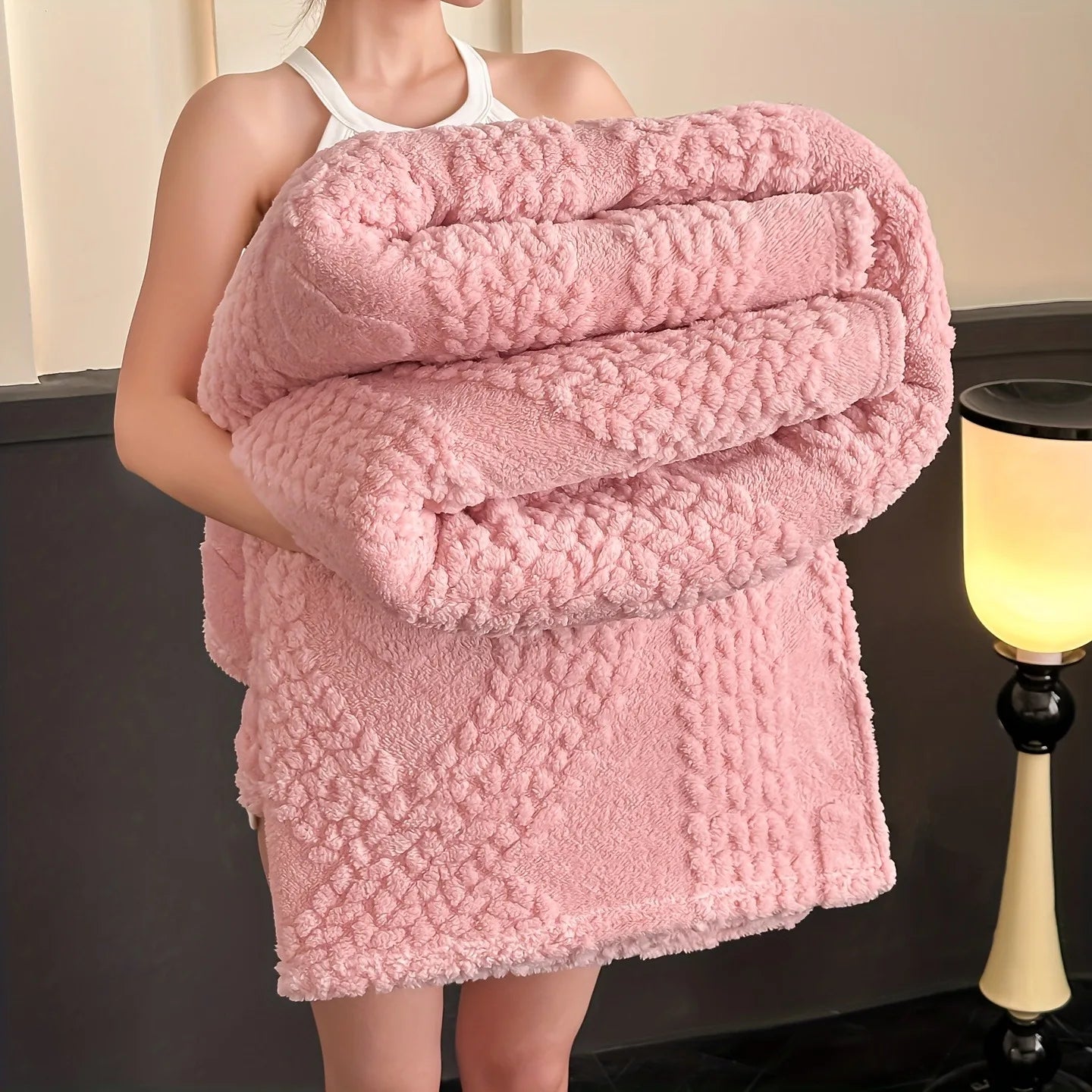 Soft Smooth Bowknot Style Blanket for Beds Sofas Office Naps Warm Experience Home Decorative Throw Blanket