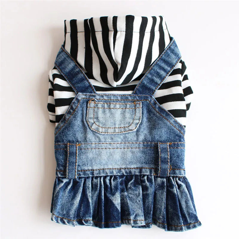 Denim Skirt for Dogs and Cats, Cotton Clothes for Small Dogs, Puppy Hoodie, Skirt for Spring, Chihuahua, Yorkie Outfit