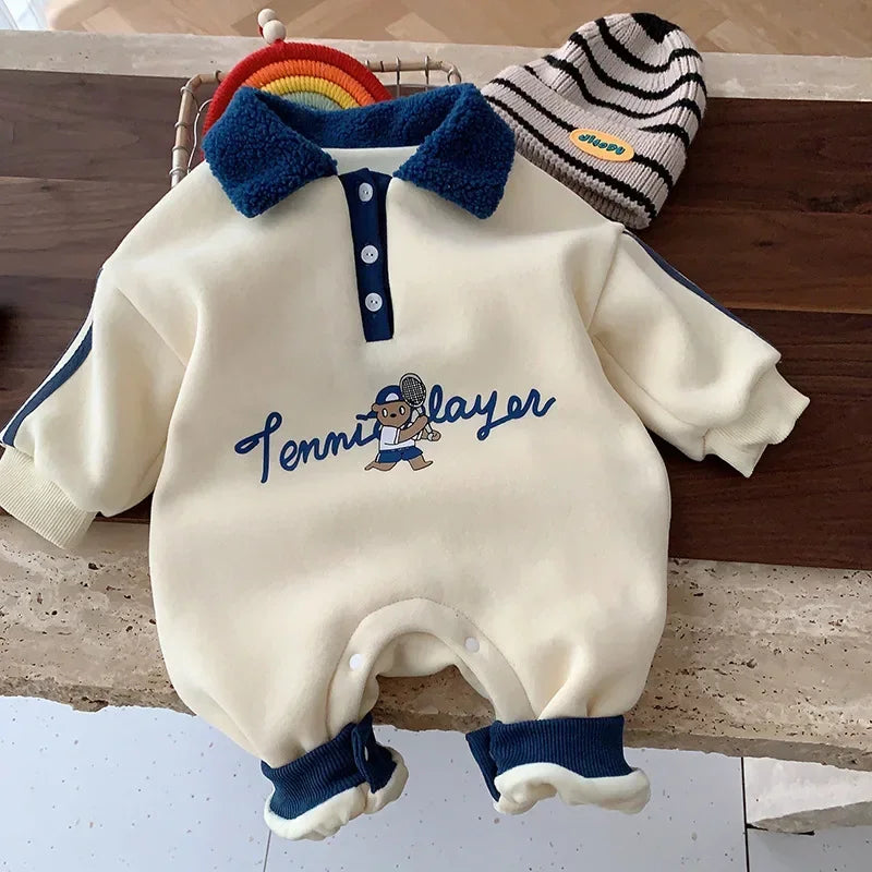 Baby Clothes 0 to 12 Months Polo Turn-down Collar Jumpsuit Winter Babies Bodysuits & One-Pieces 5-Day Shipping Baby Clothes