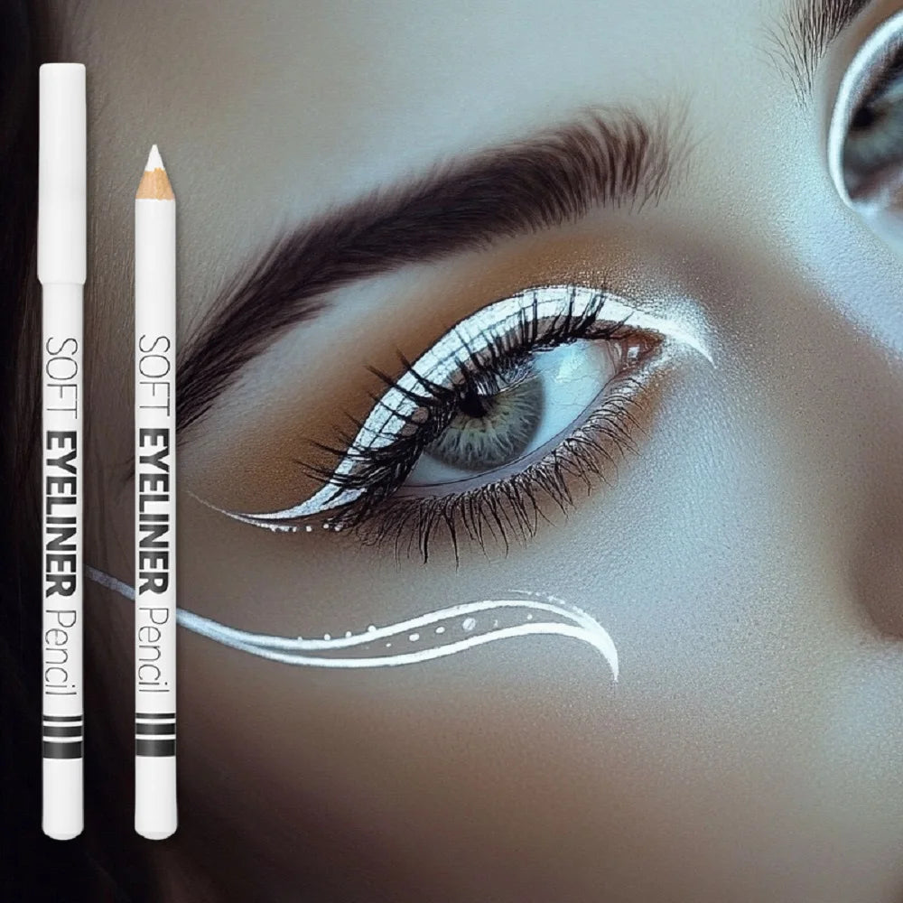 Smooth Waterproof White Eyeliner Pencil - Long-Lasting Eye Brightener Easy Wear Fashion Makeup Tool for Smooth Application