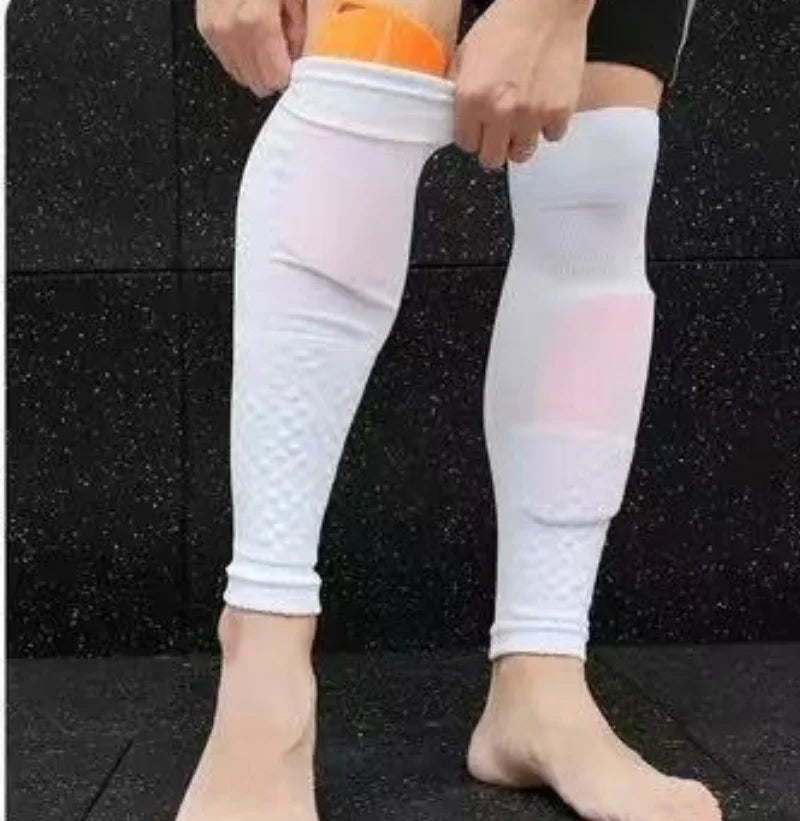 Football protective socks over knees, men's basketball pressure leg covers, knitted breathable, non-foot pressure fixed socks