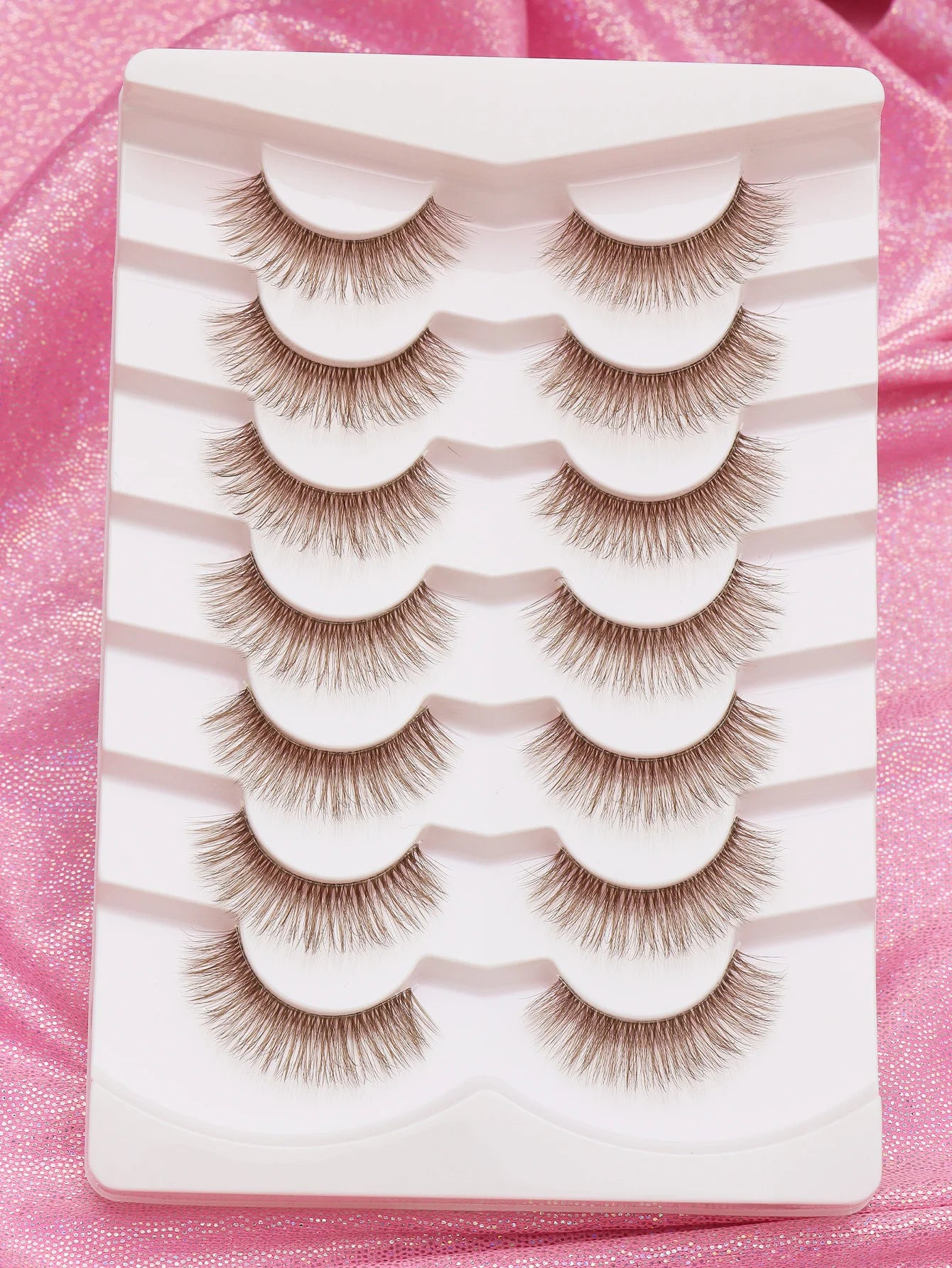 5/7/10 Pairs brown DIY Lashes Natural Clear Eyelash Volume Natural Eyelashes Soft Cross Cat Lashes Extended Outer Corner Eyelash