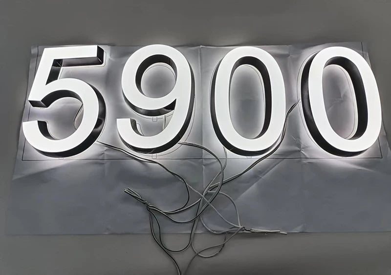 Custom LED House Number Outdoor Waterproof 3D Acrylic Illuminated House Sign Modern Residential Door Plates Lighted House Number