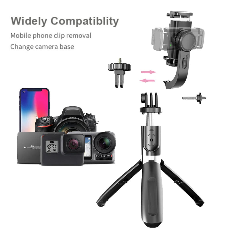 Gimbal Stabilizer For iPhone Android Cell Mobile Phone Cellphone Smartphone Action Camera Handle Grip Selfie Stick Video Tripod