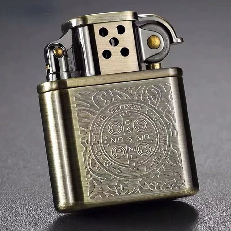 ZORO Vintage Metal Constantini Kerosine Lighter Flint Copper Oil Cigarette Lighter Antique Series Lighter