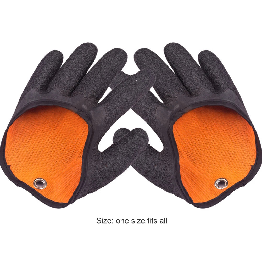 Anti-Slip Full Finger Fishing Gloves Cutproof Durable Work Gloves Fisherman Protect Hand Fish Grab Latex Hunting Gloves