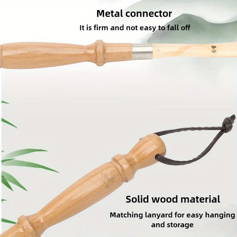 1pc sturdy solid wood shoehorn, easy to hold design, convenient to wear shoes, portable shoe auxiliary tool.