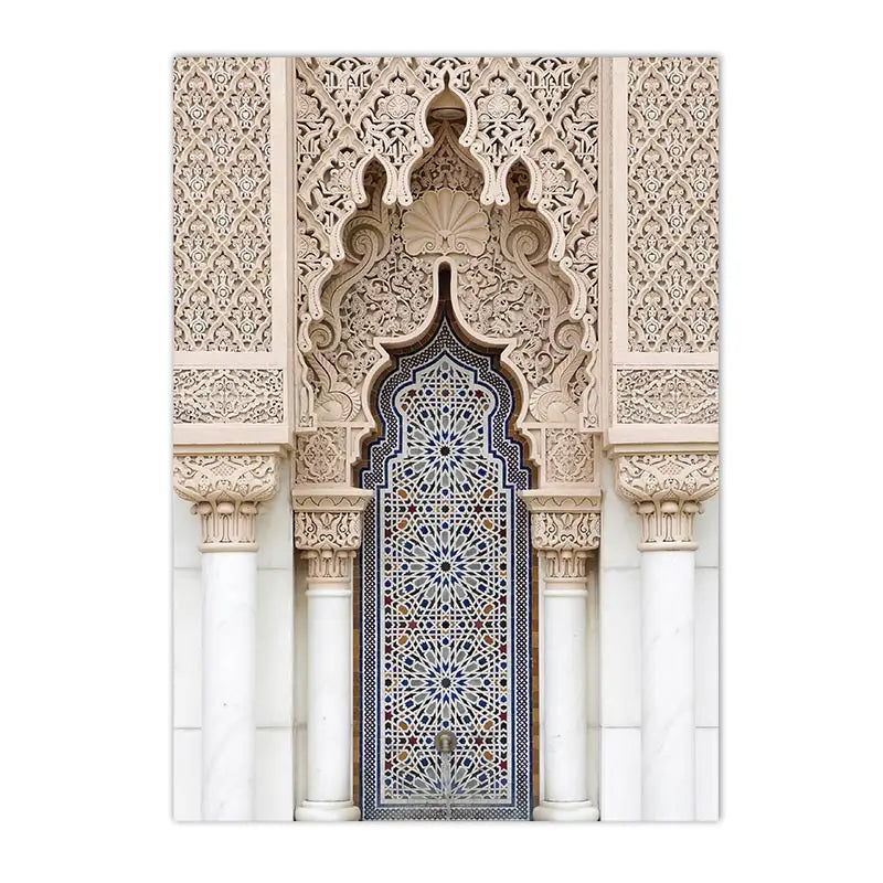 Islamic Morocco Astaka Canvas Painting Mosque No God Except Allah Calligraphy Poster And Print Boho Pictures Living Room Decor