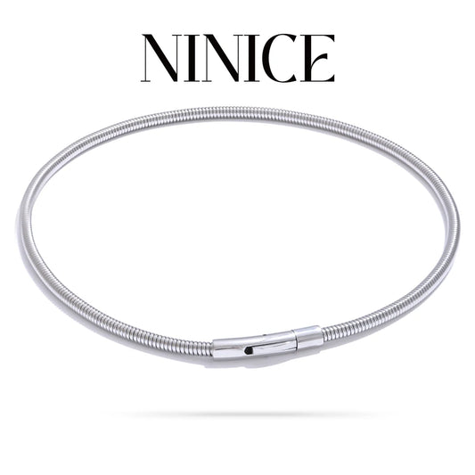 NiNice Necklace 316 Stainless Steel Snake Chain Collar 18k Plated Fashionable Simple gift Collares Para Mujer Grandes Modernos