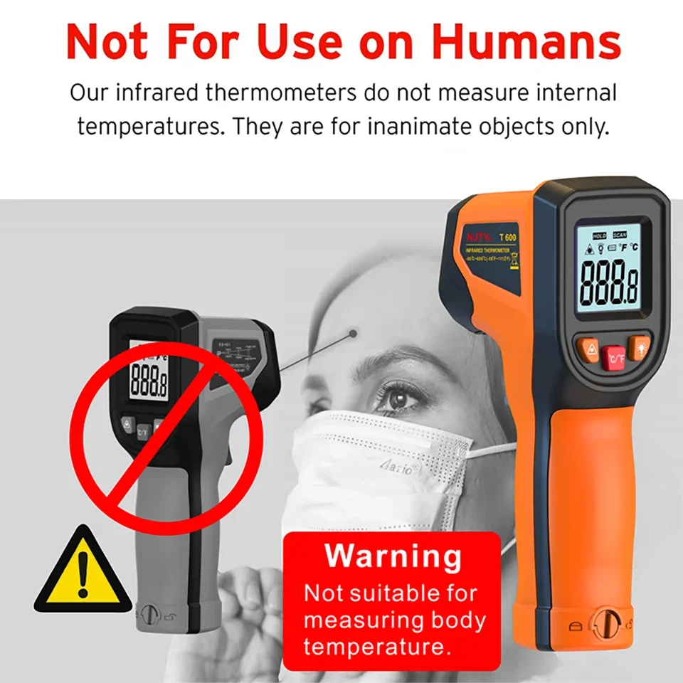 -50~600°C Digital Infrared Thermometer Laser Temperature Meter Non-contact Pyrometer Imager Hygrometer IR Sensor Termometro