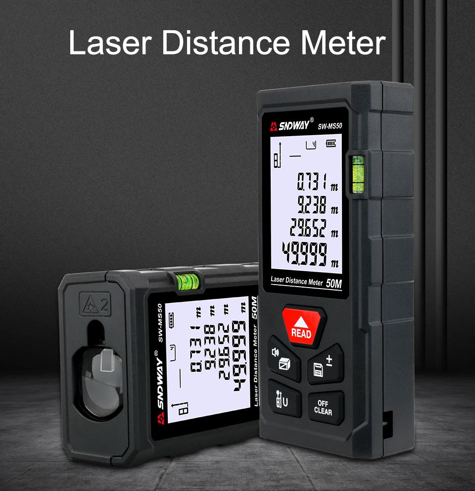SNDWAY laser distance meter 40M 60M 80M 100M rangefinder trena laser tape range finder build measure device ruler test tool