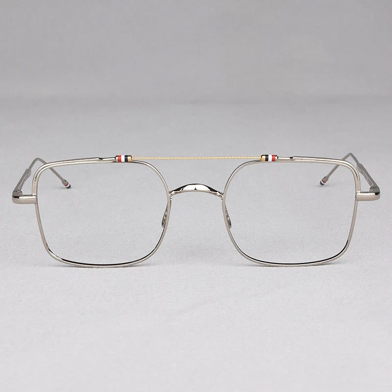 Double-beam Square Spectacle Frame TB909 Pilot Women's Glasses Frames Pure Titanium Eyeglass Frames Men's Glasses Frames Fashion