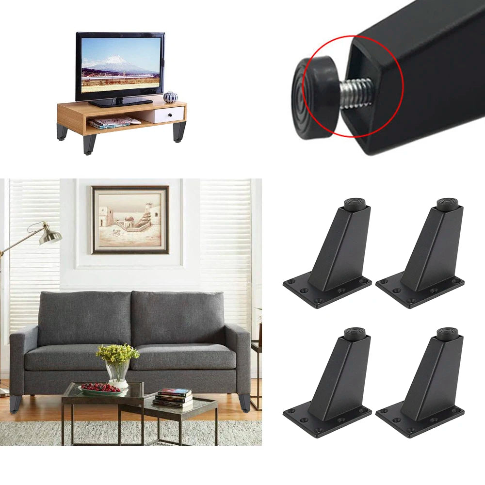 4~16 Pcs Adjustable Metal Furniture Leg Sofa Bed Table TV Cabinet Legs Non-Slip Support Foot Furniture Feet Thick Aluminum Alloy