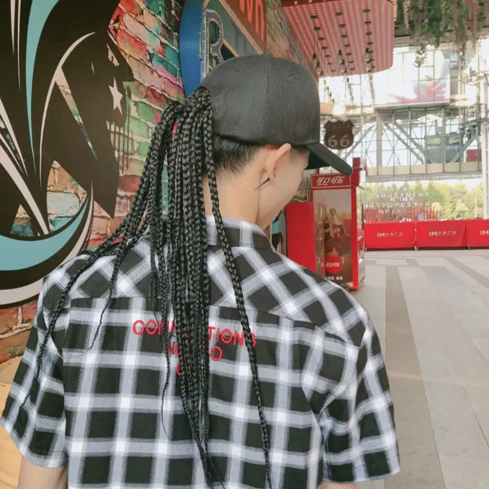 Baseball Cap Wig Hip Hop Hat Daily Wear Peaked Cap Wig Hair Dreadlocks Cap 35cm Dirty Hair Braid Sun Visor Hats Summer Unisex