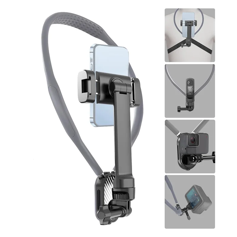 FULL-Neck Mount Phone Clip POV Phone Neck Holder Selfie Stand For Iphone 15 14 13 12 11 10 HUAWEI XIAOMI Phone Accessories