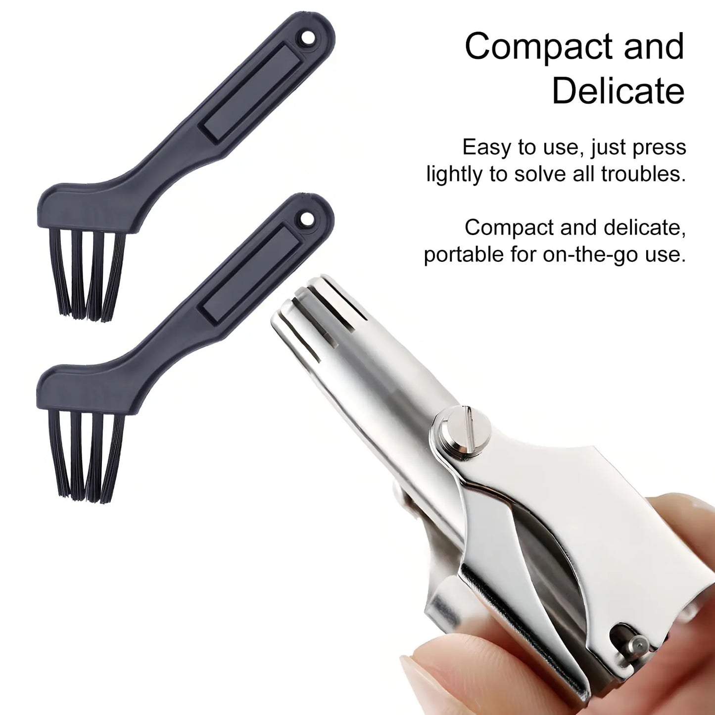Manual Nose Hair Trimmer for Men, Stainless Steel, Waterproof, No Battery Needed with Cleaning Brush Painless Hair removal