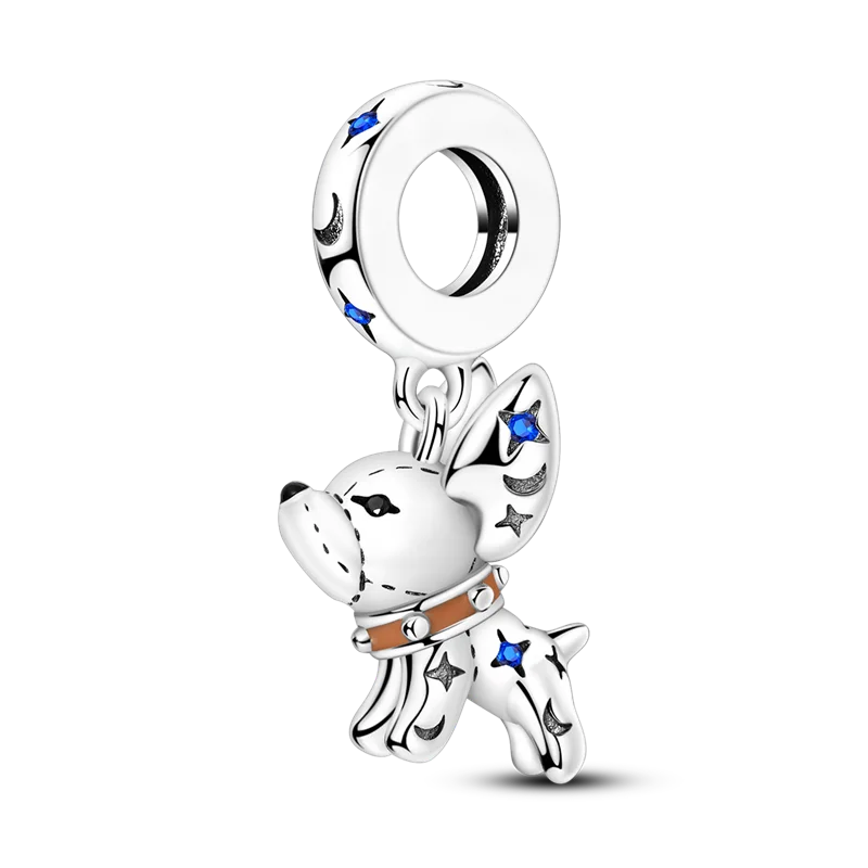 925 Sterling Silver Girl Holding Dog Charms Beads Fit Original 925 Bracelet Making Gift for Woman Jewelry Diy Fashion Pendant