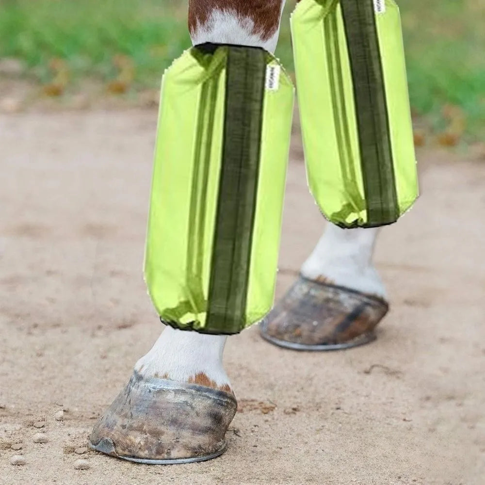 4Pcs Non Slip Horse Shoofly Leggings Ventilated Comfortable Fly Boots for Horses Reusable Reduce Stomping Horse Fly Sheets