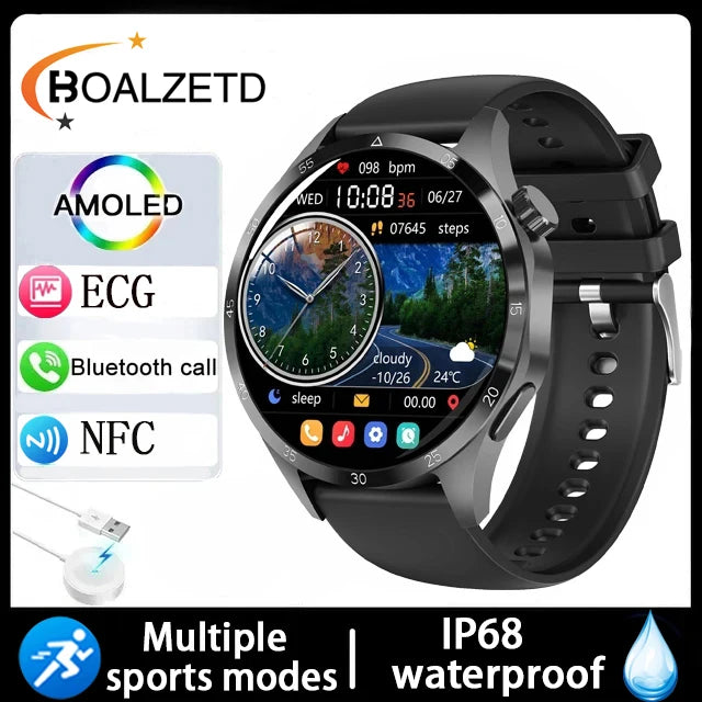 2025 New Men Watch 4 Pro 1.43 inch 360*360 AMOLED HD Screen Bluetooth Call Health Monitoring Men Watch Men For Android IOS clock