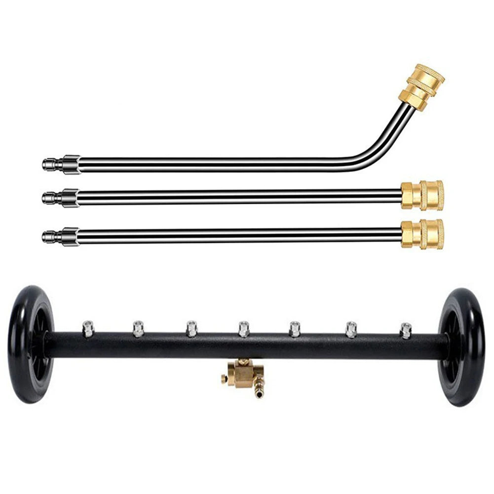 22 Inch Pressure Washer Extendable 3-Wand Undercarriage Surface Cleaner 1/4 Quick Connector High-Pressure Water Broom 4000 PSI