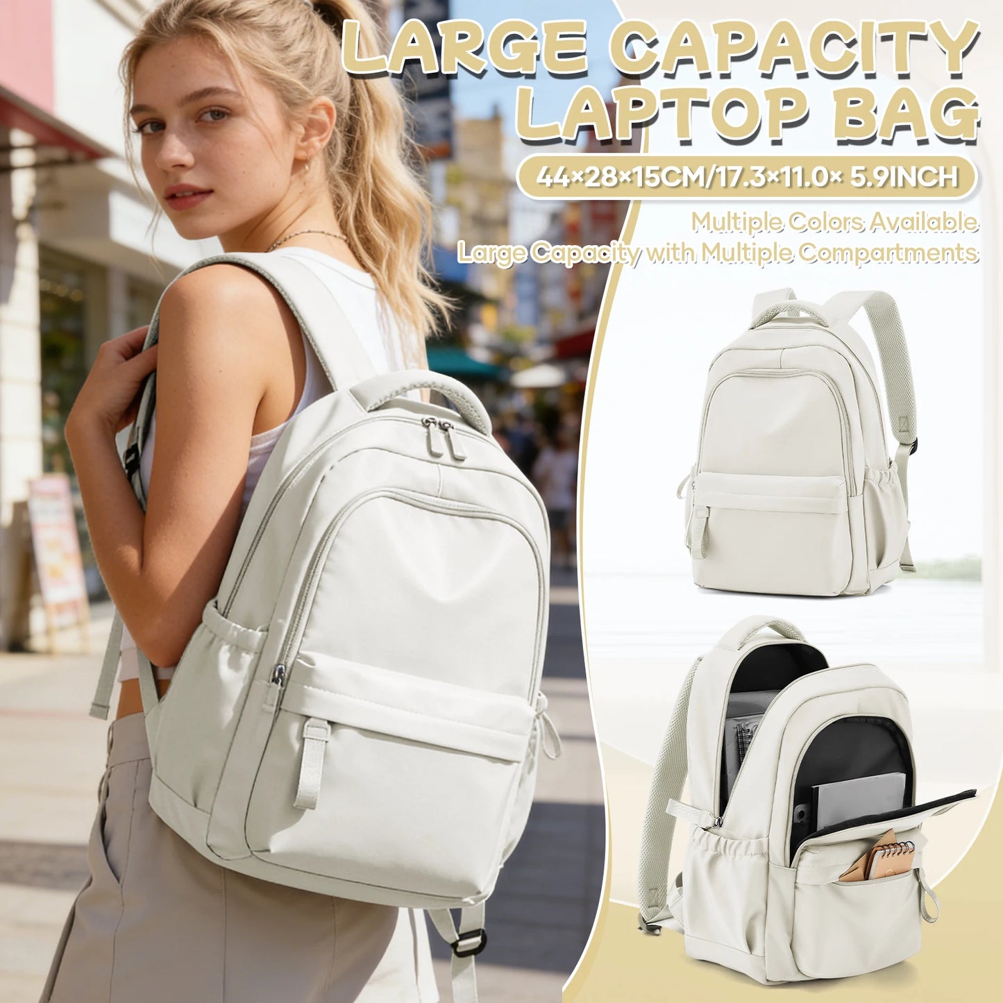 School Backpack For Teen Girls,Waterproof Casual Bookbags,Lightweight Travel Daypack,Basic Laptop College Backpack For Women
