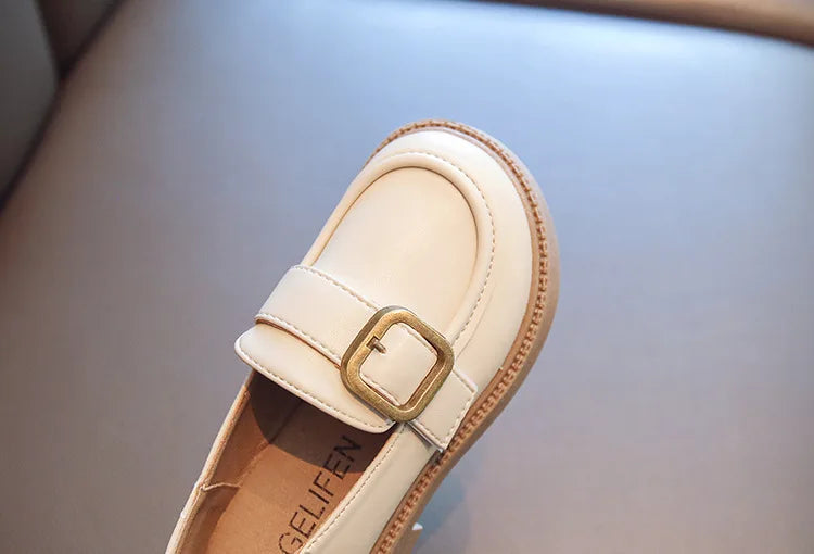 British Style Retro Girls Shoes Spring Autumn Princess Leather Shoes Children Black Soft Dance Loafers for 3-12 Ages Kids Shoes