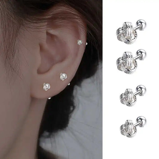 S925 Sterling Silver Implies Peace and Good Luck Cross Screw Stud Earring for Women Fine Jewelry High Luxury Vintage Accessories