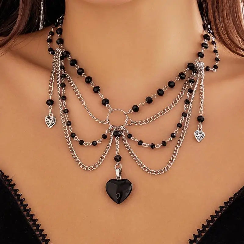 Women's New Necklace Lolita White Lace Necklace, Pearl Tassel Rhinestone Necklace Collar Sweet Cool Fashion Necklaces Girls Gift