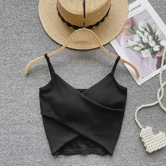 Summer Women's Ribbed Slimming Tank Top Built-in Bra Super Stretch Cross Back Bralette Sexy Layering Camisole Daily Topks
