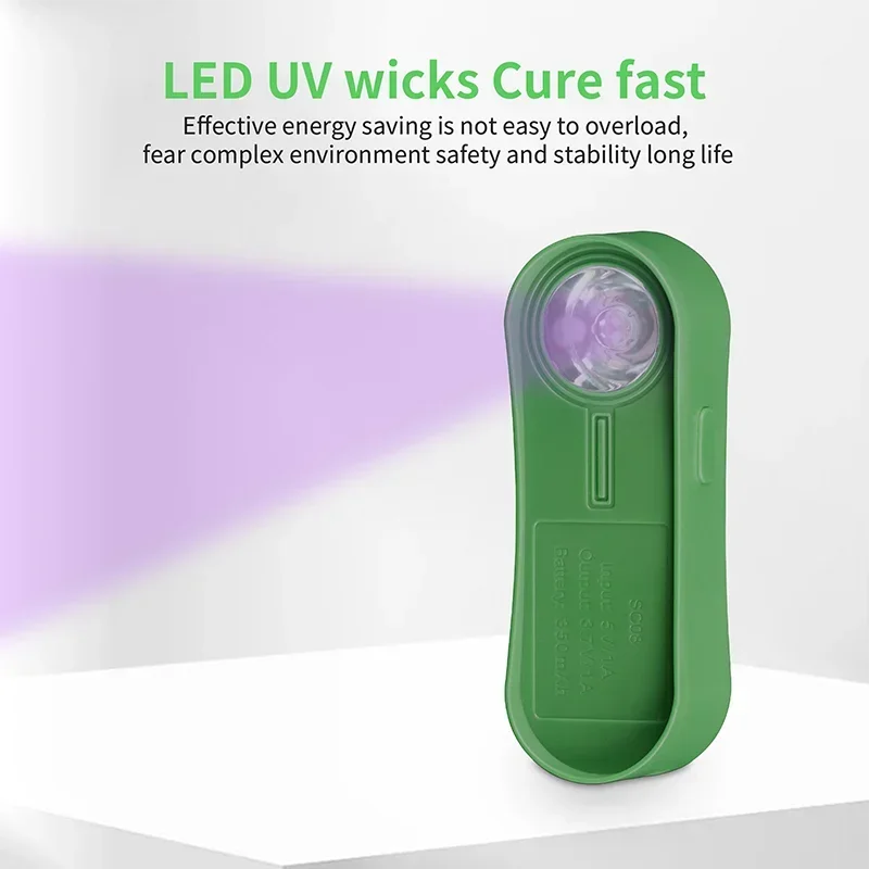 2UUL SC08 365-395nm Dual Band Mini UV Curing Lamp Fast And Efficient,Wireless Use, Suitable For Shadowless Gue, UV Optical Glue