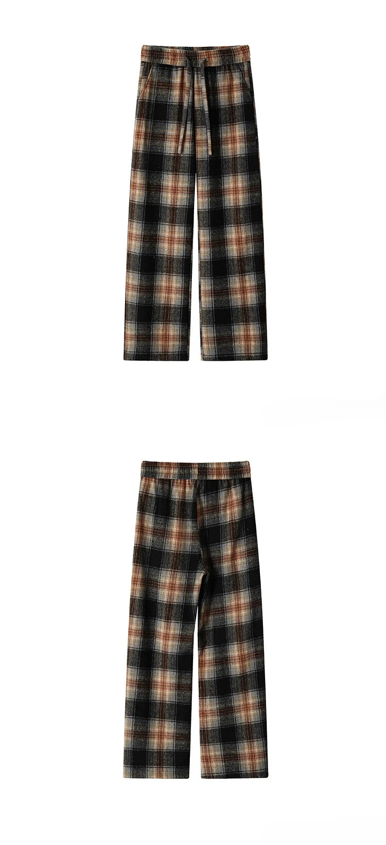 Plaid Pants 2025 Spring Autumn New Casual MenTrousers Loose Straightcut Trousers Stylish Comfortable Men's Long Pants Midrise