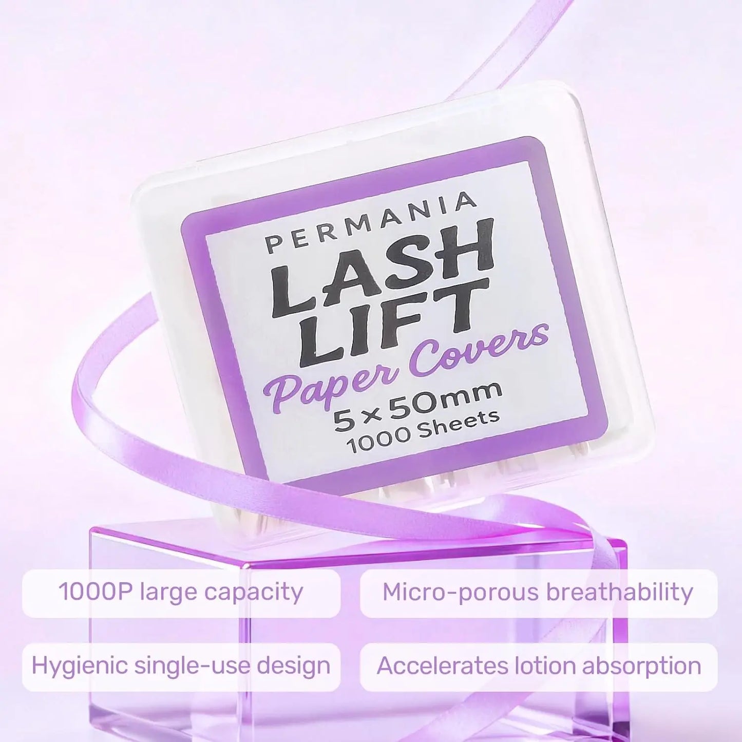 PERMANI Lash Lift Rod 1000 Pcs Disposable Korean Lash Lift Shields Flat For Eyelash Lifting and Setting Perm Cover Paper Tool