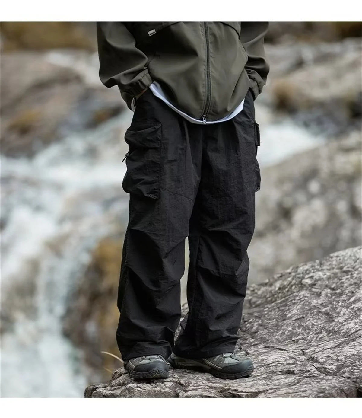 Men's Spring Autumn Japanese Style New Waterproof Hip Hop Mountaineering Pants Casual Harajuku Work Cargo Outwear Trend Pants