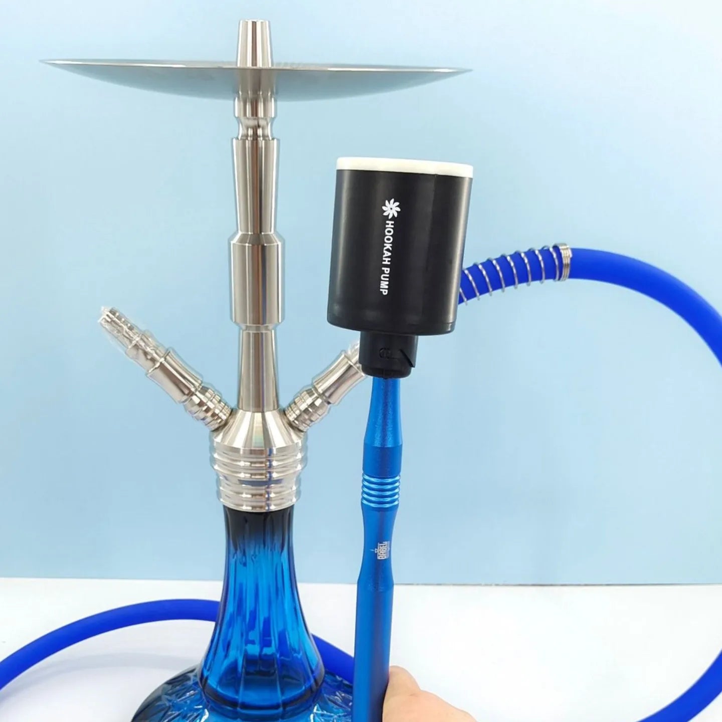 Shisha Smoking Tool With RGB Led Usb Recharging Hookah Electronic Strong Air Pump Utensil for Starter Save Breath Accessories