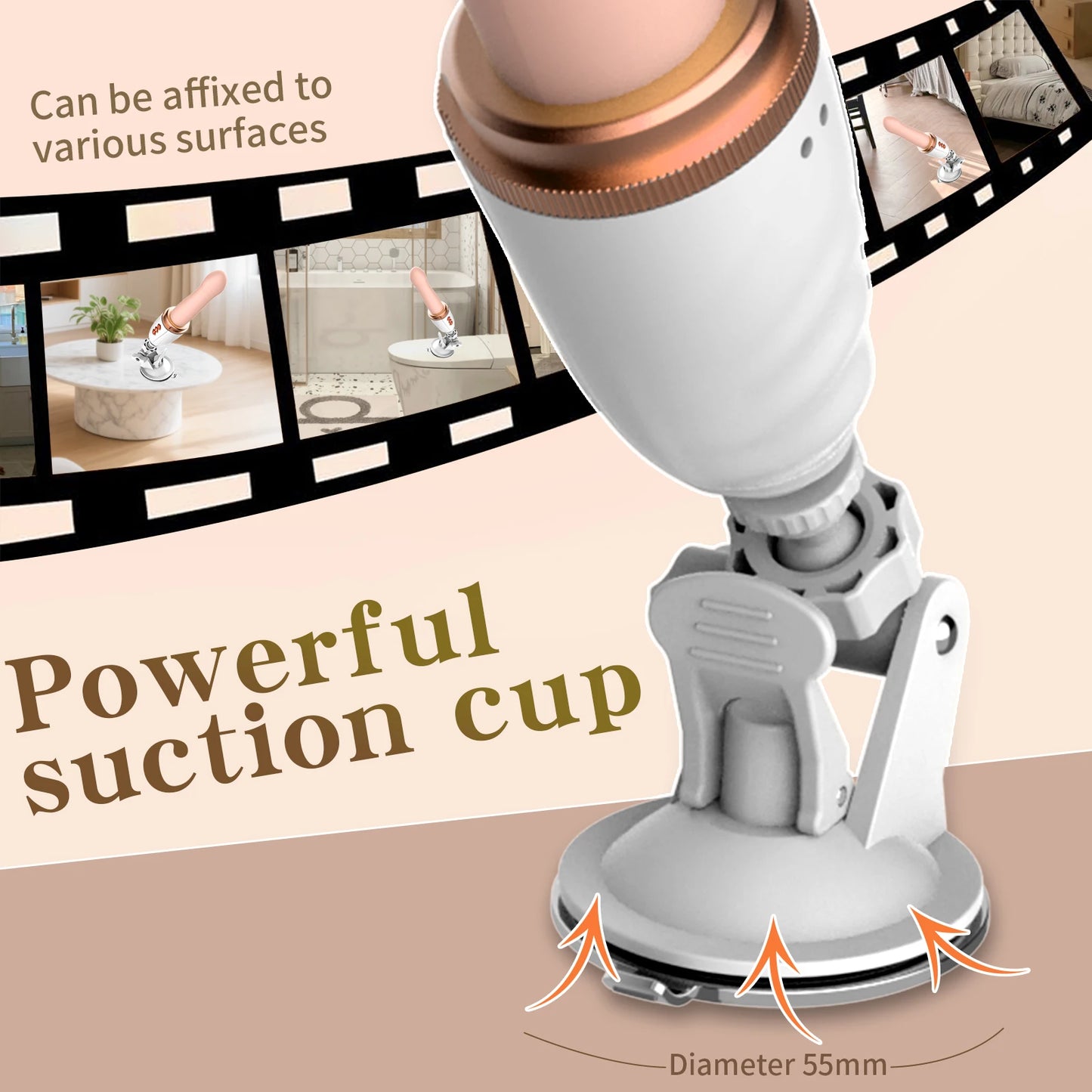Thrusting Massager, Sex Toy, Vibrator, Adult Toy, Realistic Suction Cup Massager, G-Spot and Anal Adult Toy, Suitable for Couple
