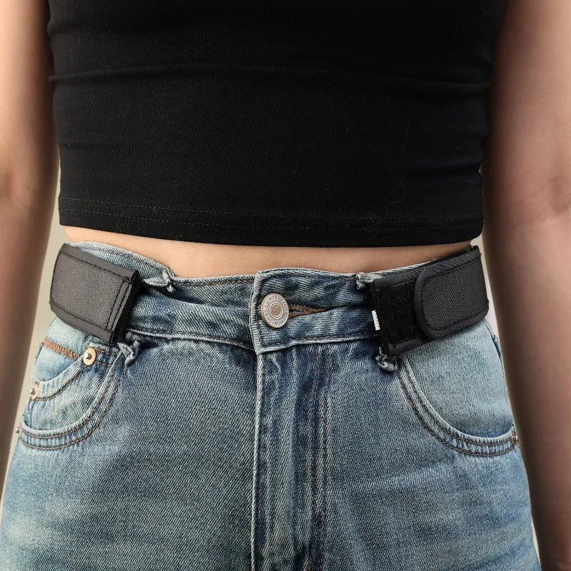 Buckle Free Waist Belts for Women Men Touch Fastener Ultra-soft No Buckle Elastic Belt Jeans Pants Waistband Apparel Accessories
