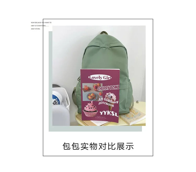 Fashion Canvas Backpack for Women Anti-theft School Shoulder Bag for Teenage Girls New Style Female School Backpack