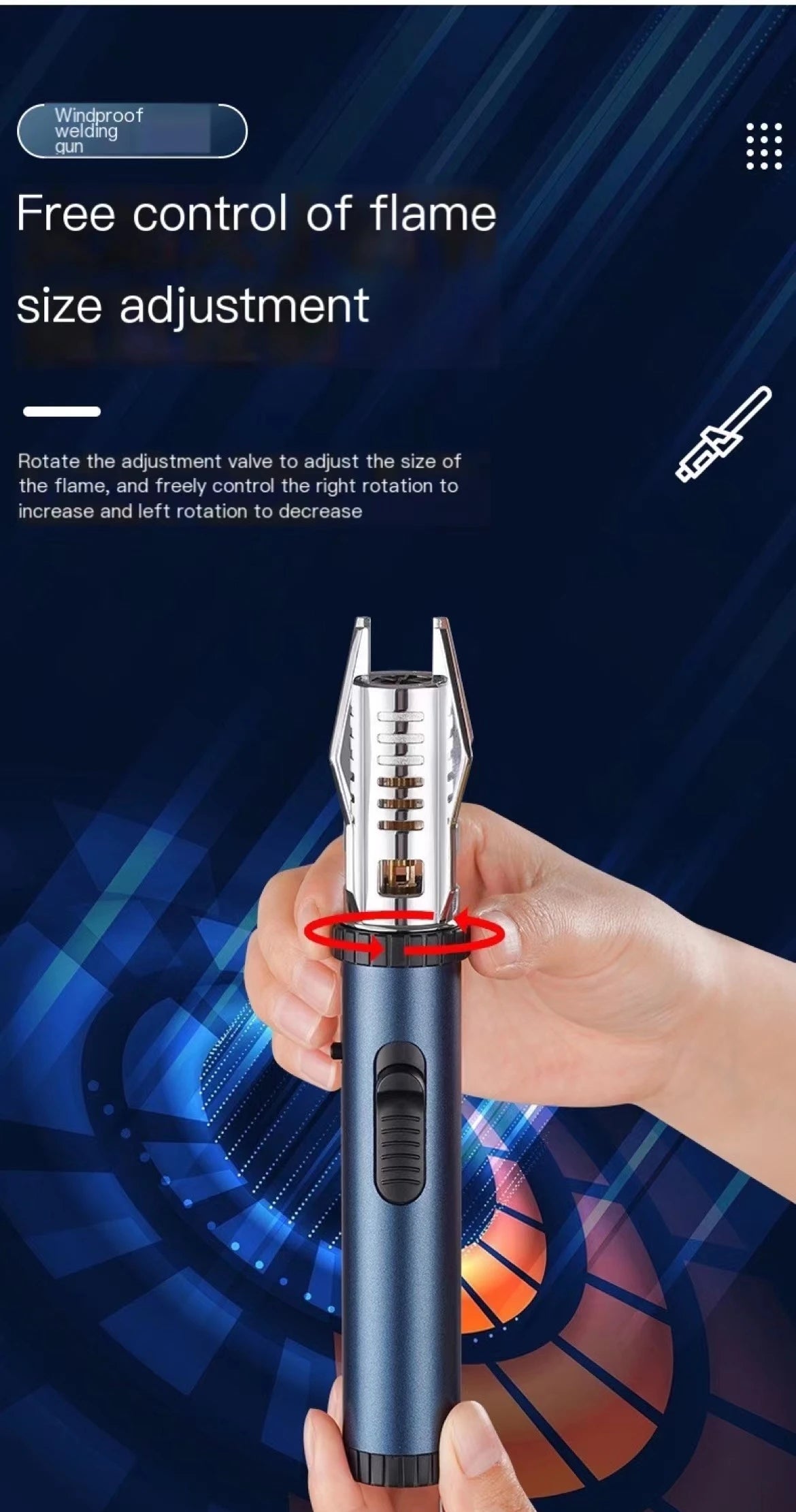 2023 High Temperature Welding Gun Lighter Windproof Red Flame Cigar Lighter Butane Inflatable Lighter Outdoor BBQ Men's Tools