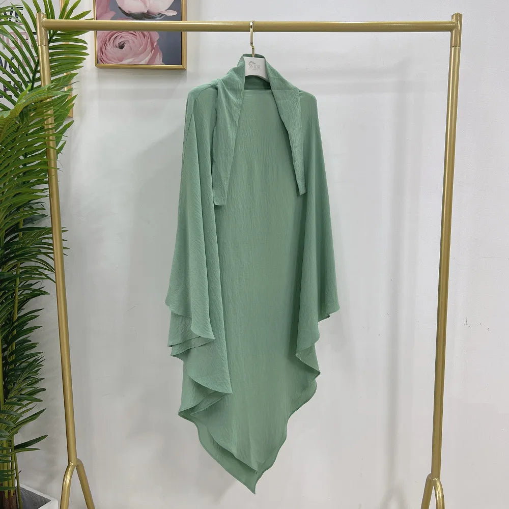 Eid Muslim Long Khimar Prayer Hijab for Women Ramadan Wrap Overhead Prayer Scarf  Islamic Dubai Saudi Niqab Headscarf 2024