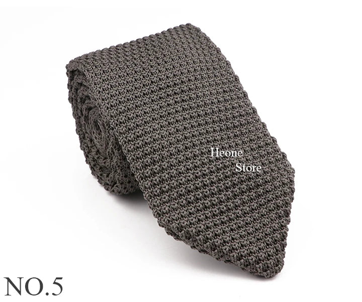 New Mens Knitted Ties Classic Striped Skinny Necktie For Business Wedding Party British Style Necktie Winter Neck Wear Accessory