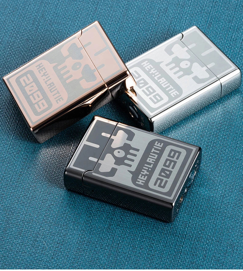 Portable Metal Induction Ignition Cigarette Lighter Men's Boutique Gift Butane Gas Lighter Windproof Lighter Unusual Lighters