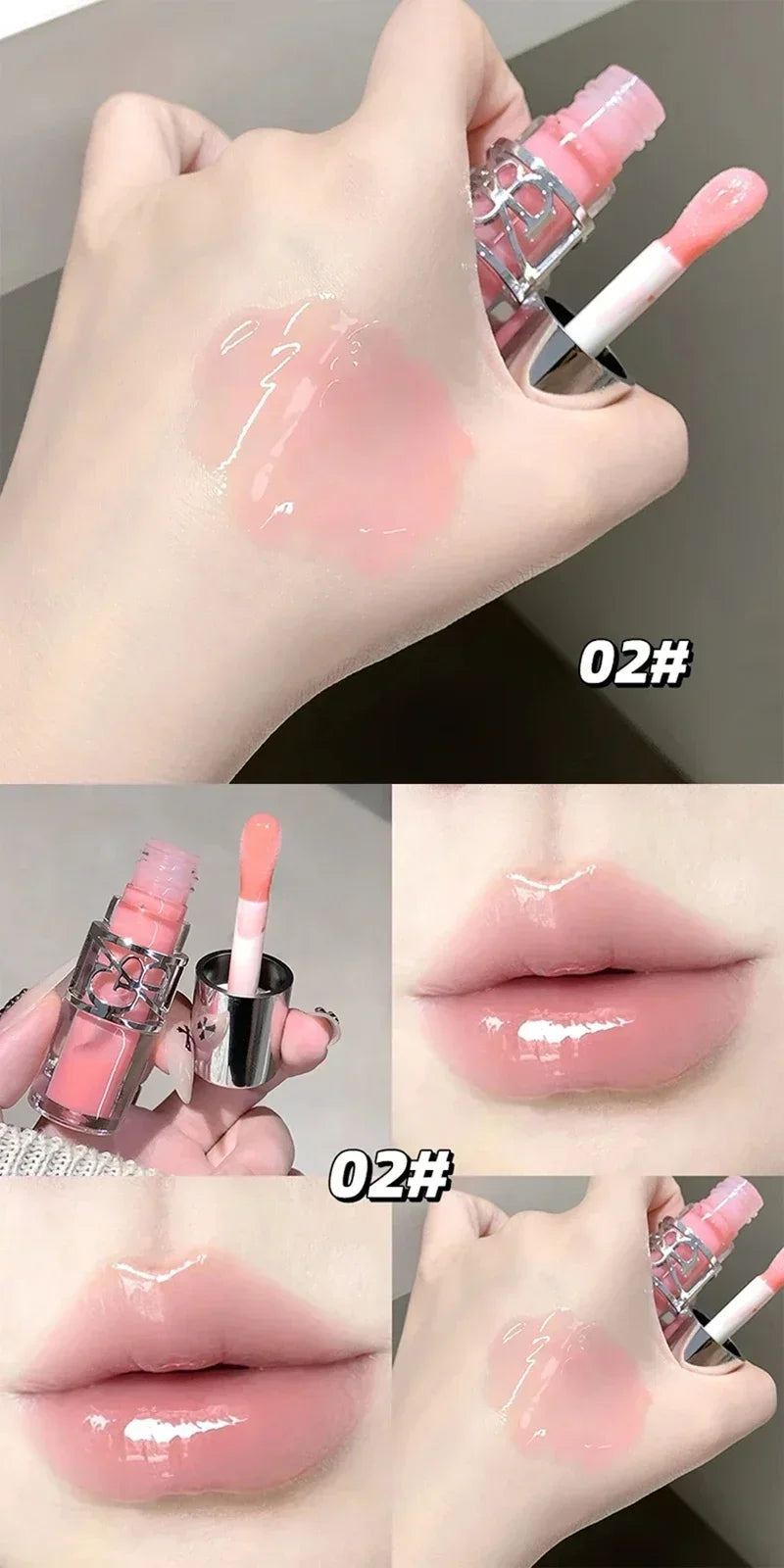 Transparent Moisturizing Lip Gloss Hydrating Drying Lips Mirror Lipstick Makeup Crystal Lip Oil Mirror Lip Glaze Tinted Plumper