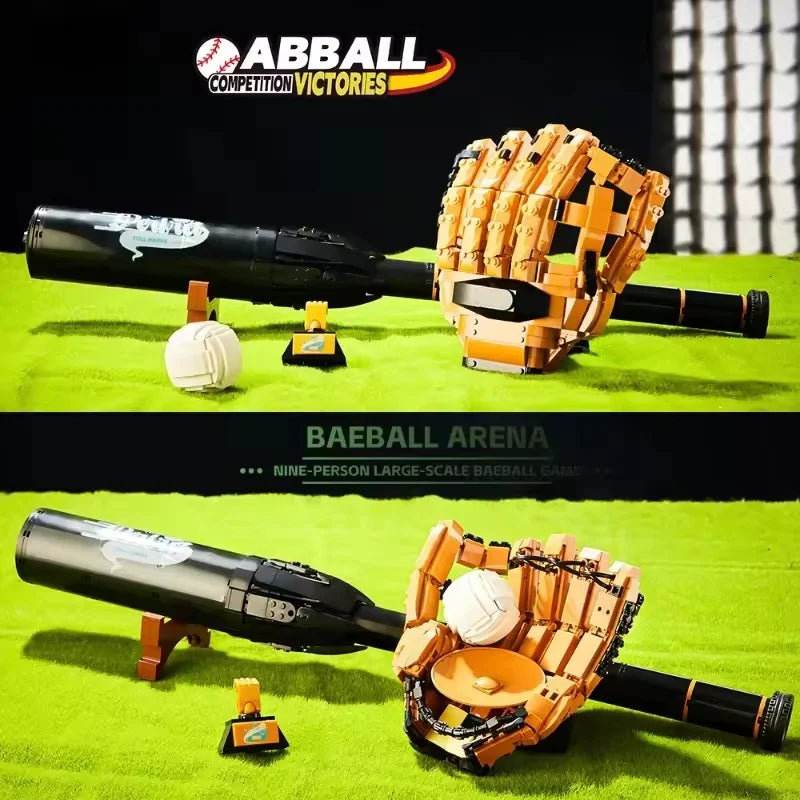 Sports Baseball Series Puzzle Assembly Building Block Model Sports Equipment 3D Desktop Collection Ornaments Toys Gifts