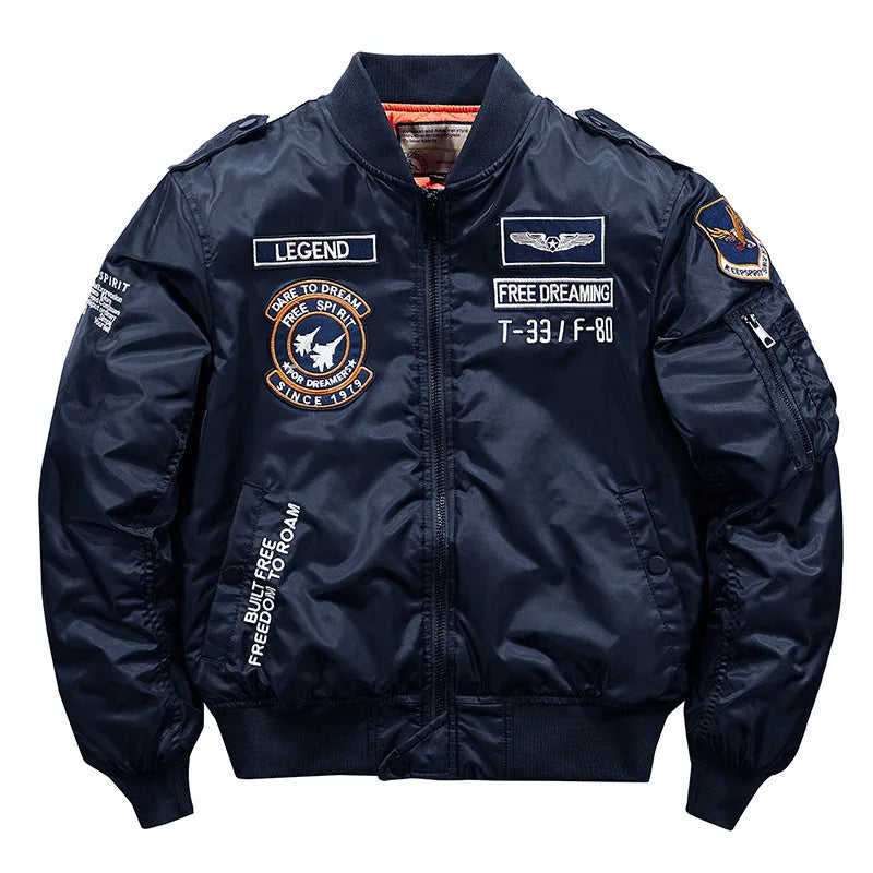 Men's winter jacket 2025 model  Thick and warm coat Men's flight jacket  Thick and warm padded coat - With a stand-up collar