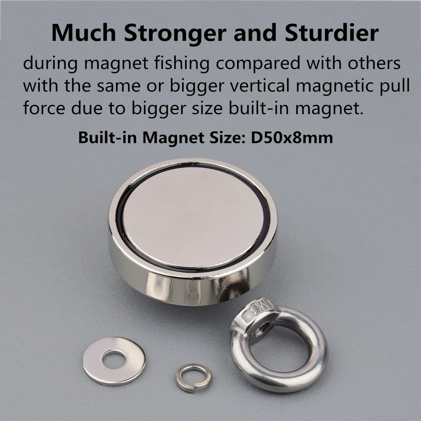 120KG/220KGVertical Srong Neodymium Lifting Magnet Set 10M  Rope Permanant Pot Magnet D60mm Outdoor Funny Tools Fishing