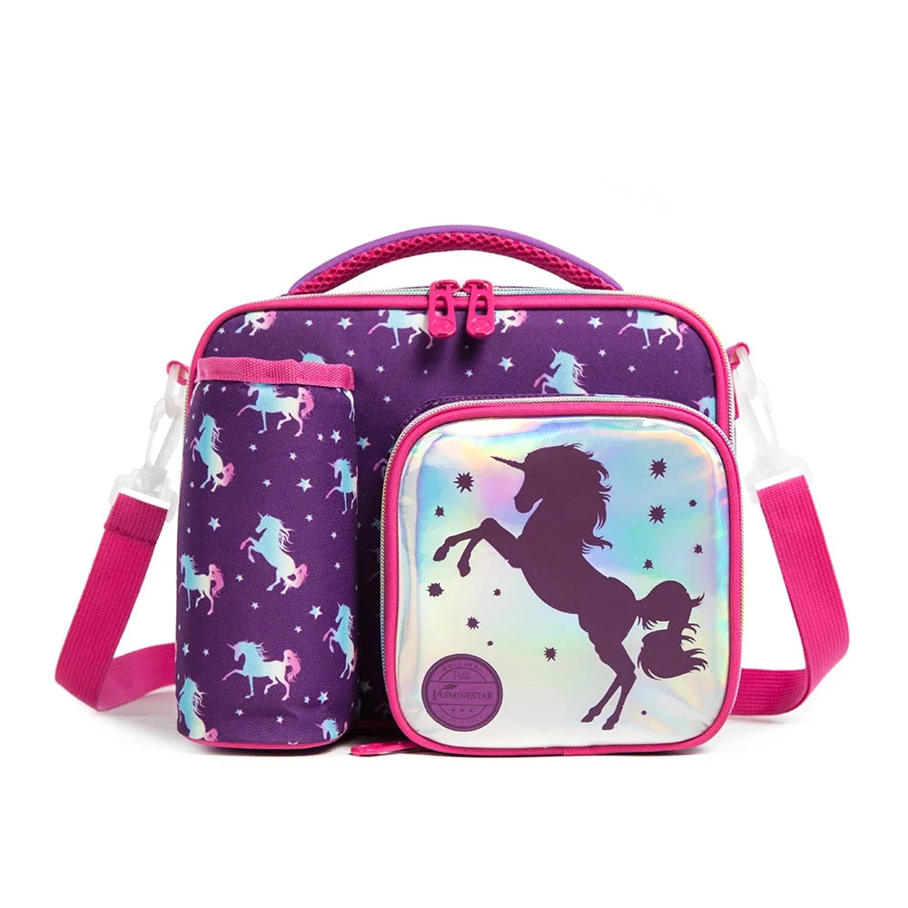 Primary School Lunch Bags for Children Complete Kit Handbags for Boys Lunch Box With Bottle Pockets Lunch Accesorios for Kids
